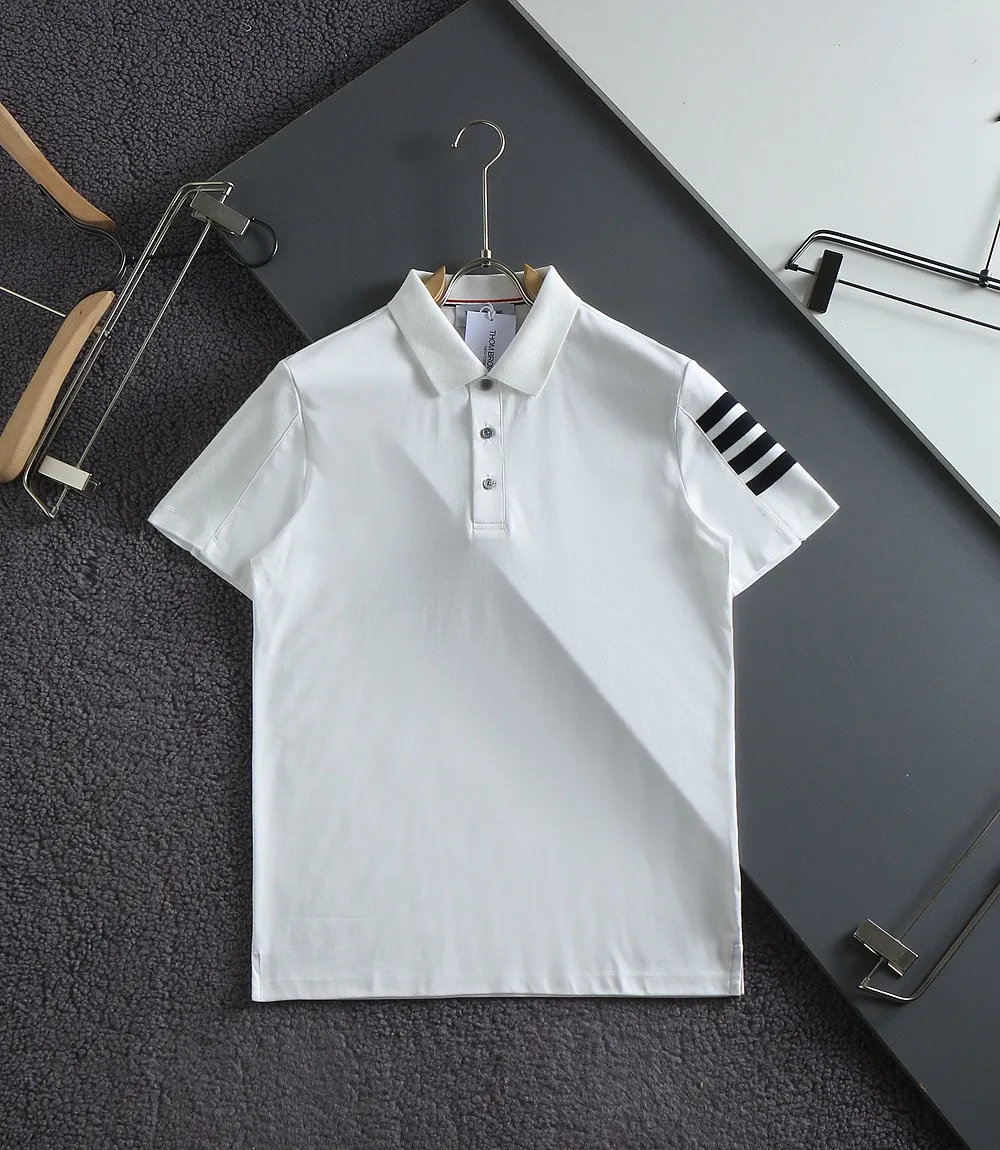 Thom Browne # New Arrival POLO ！ Quality # Breathable Versatile ！ ：Dark Blue White Size：M-XXXL